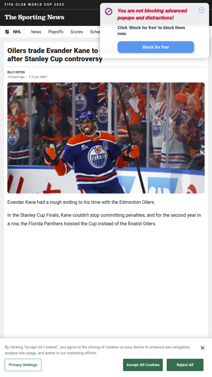 Kane Heads Home: Oilers-Canucks Rivalry Heats Up