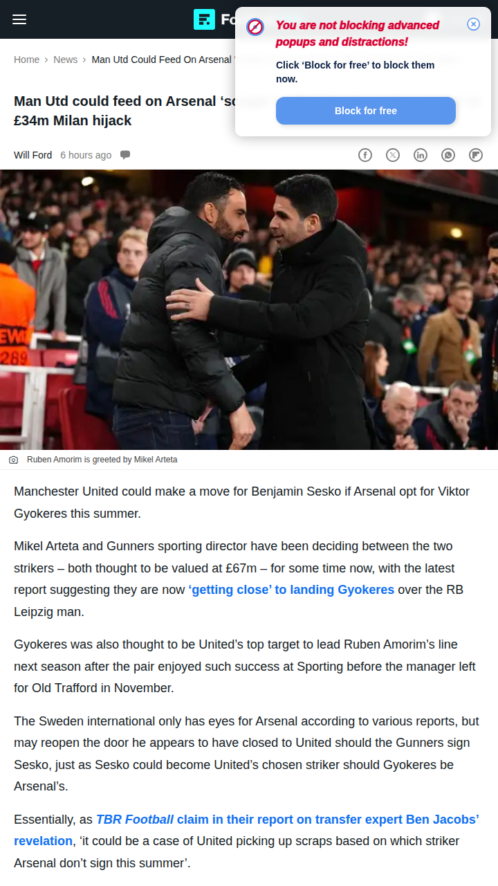 Red Devils Eye Gunners’ Leftovers?