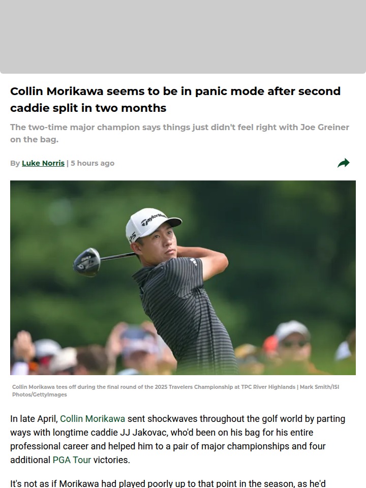 Morikawa’s Caddie Carousel: Panic or Plan?