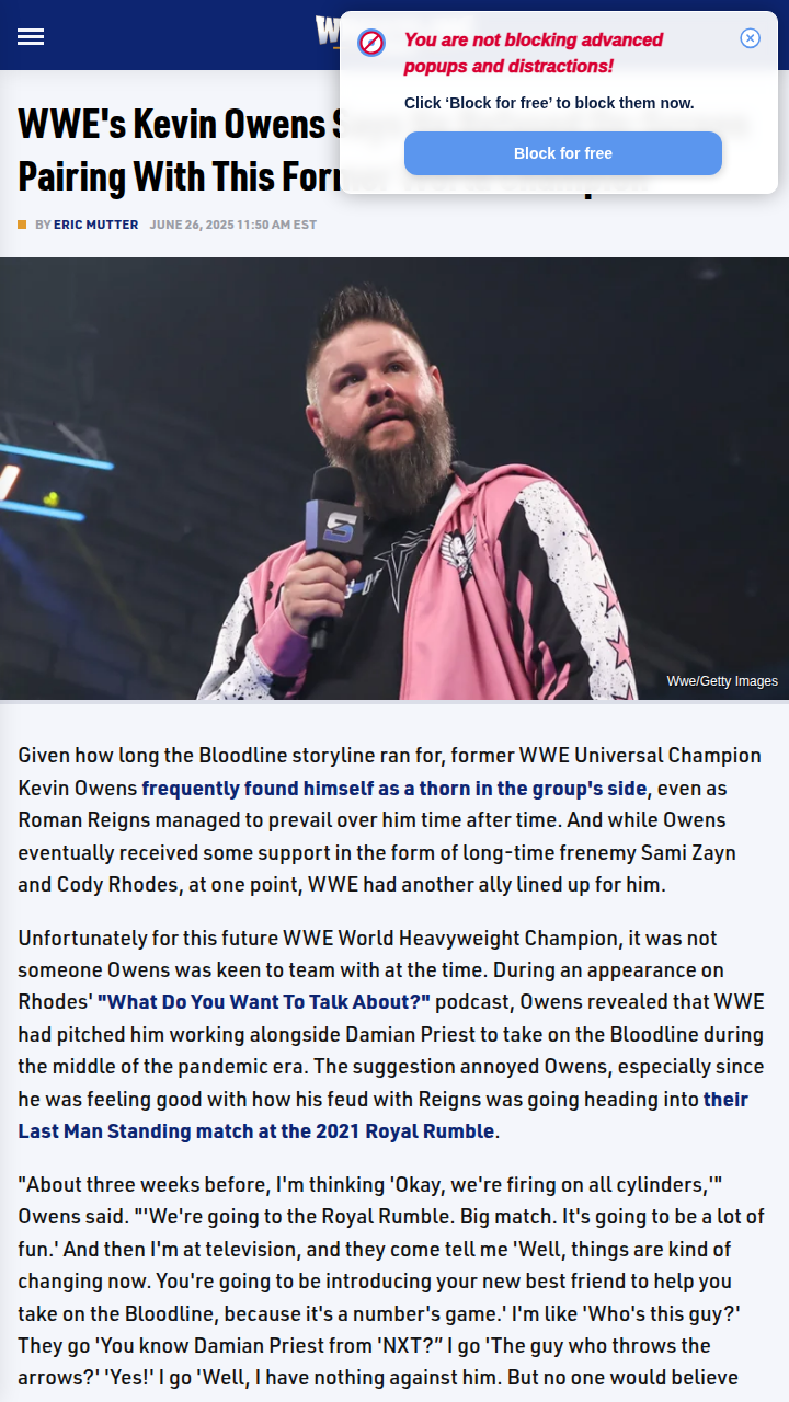KO Nixes Odd Tag Team With Archer of Infamy
