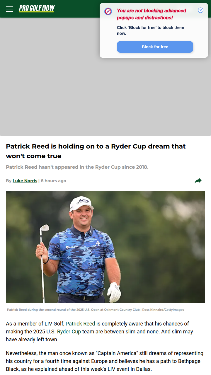 Can 'Captain America' Crash Ryder Cup 2025?