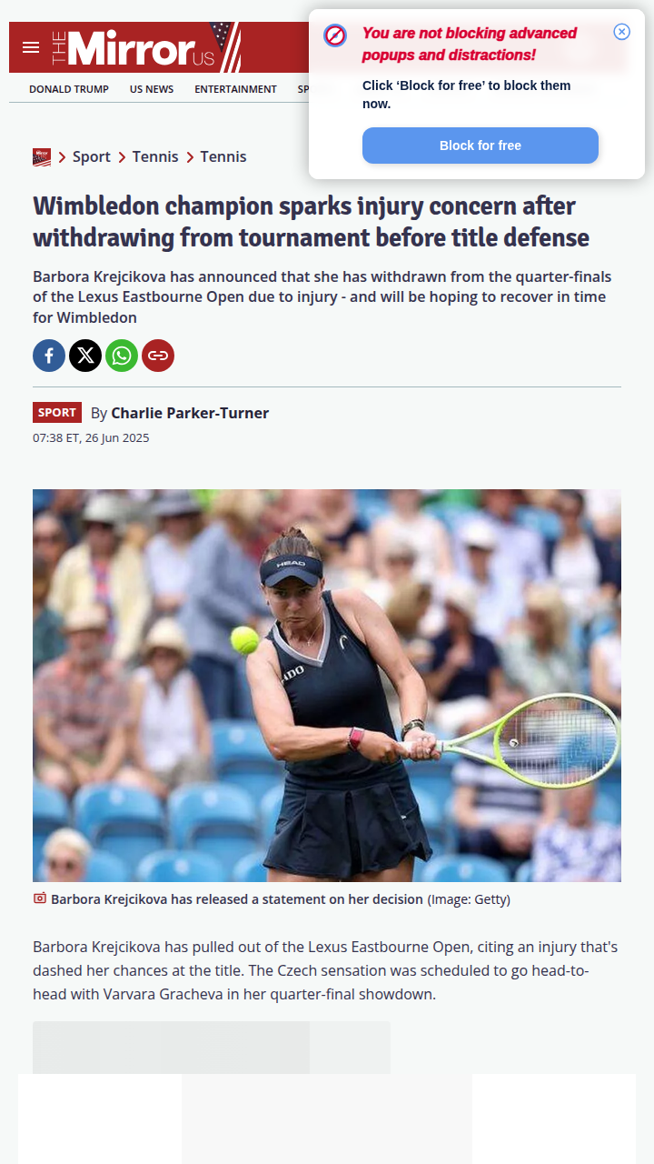 Krejcikova’s Wimbledon Defense in Doubt?