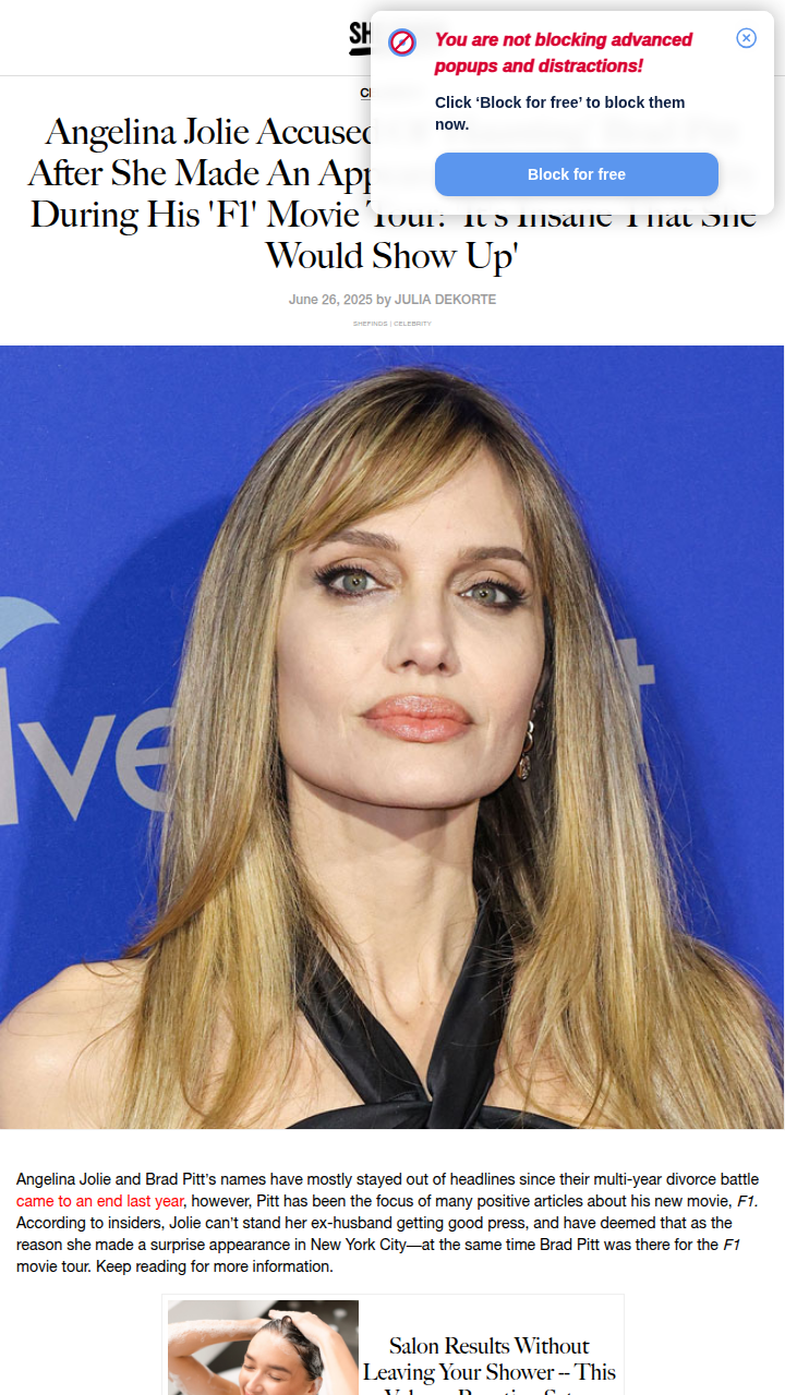 Jolie Spotted Near Pitt’s F1 Premiere 👀
