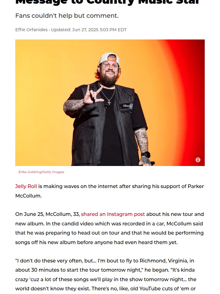 Jelly Roll’s Unexpected Shoutout! 🎤