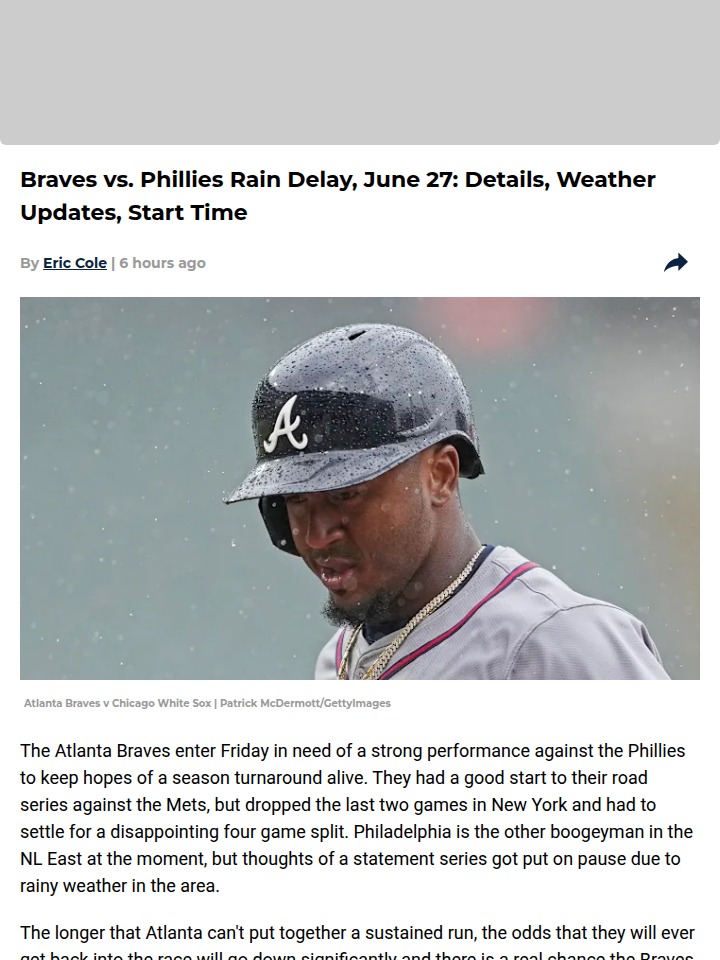 Rain Delay Drama: Braves vs. Phils Update