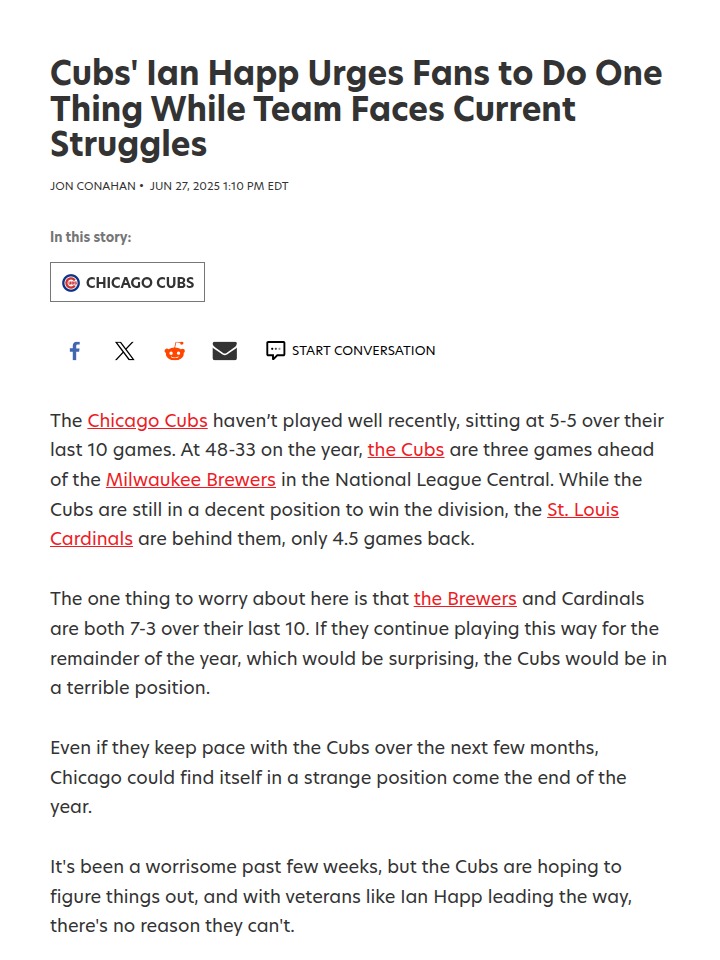 Happ’s Rally Cry: Cubs Fans, Don’t Panic!