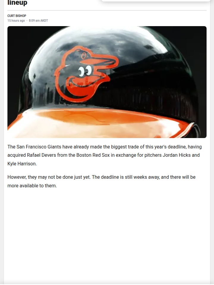 Could O’s Slugger Boost Giants’ Playoff Push?