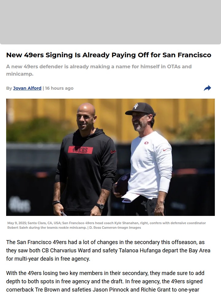 Tre Brown: Secret Weapon in 49ers’ Secondary?