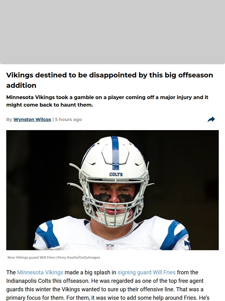 Did the Vikes Overpay for Fries?