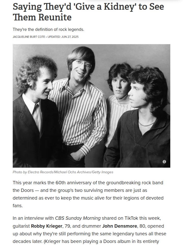 Would You Give a Kidney for a Doors Reunion? 🎸