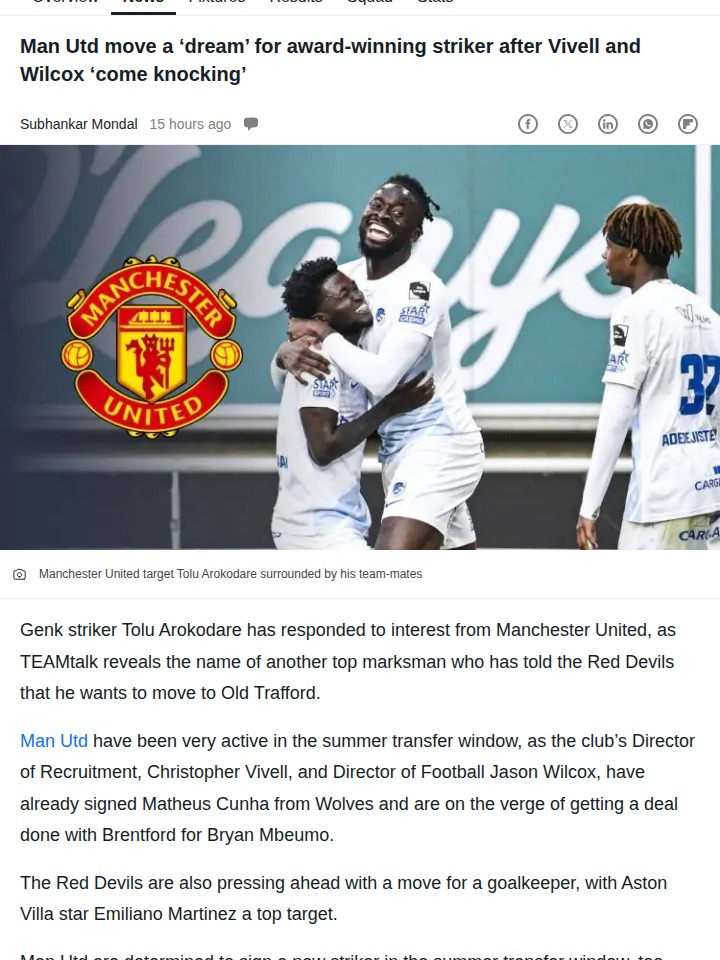 Arokodare Eyes Dream Move to Old Trafford