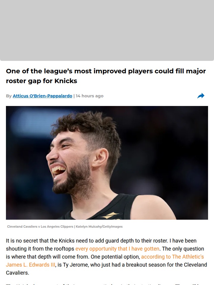 Could Ty Jerome Be the Knicks’ Missing Piece?