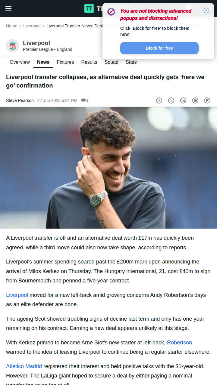 Robertson to Atleti? Deal Falls Through!