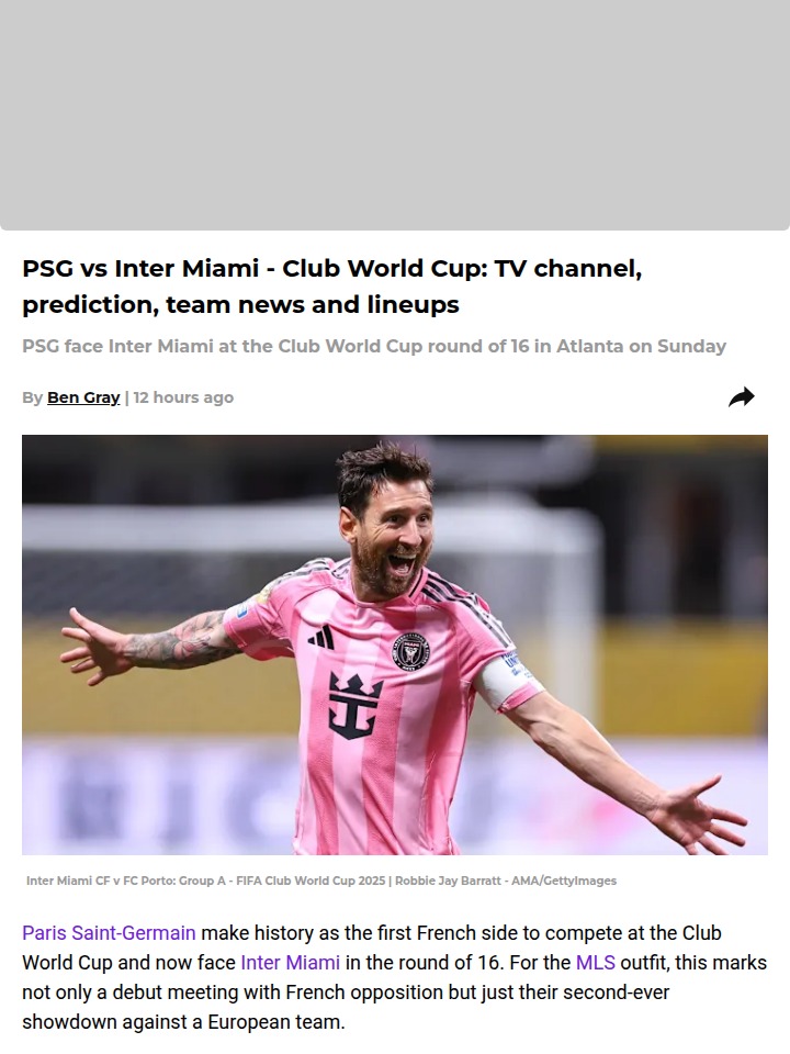 Messi Faces Old Foes: PSG vs Miami Showdown