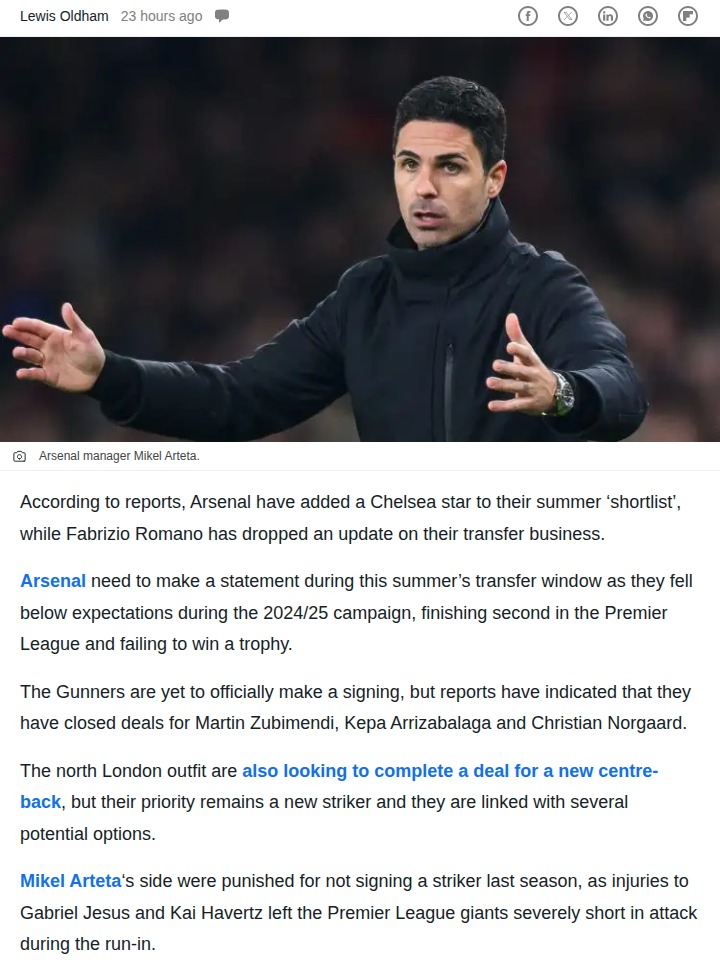 Gunners Eye Blues’ Jackson: Shock Summer Move?