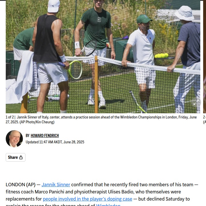 Sinner’s Surprise Team Shake-Up Before Wimbledon