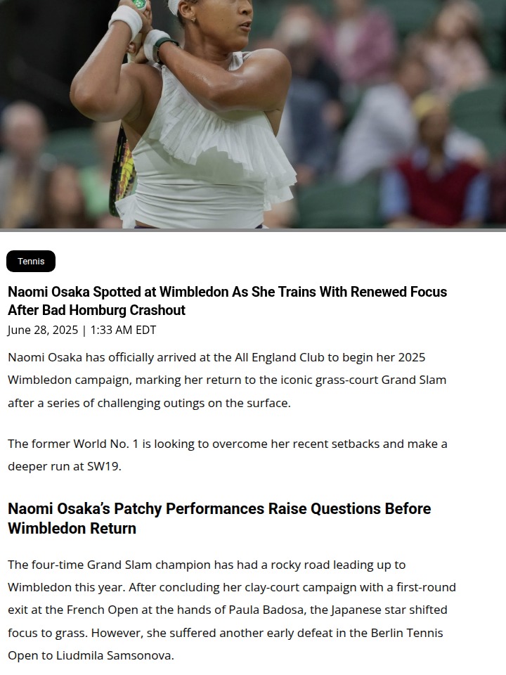 Osaka’s Grass Game: Can She Break the Curse?