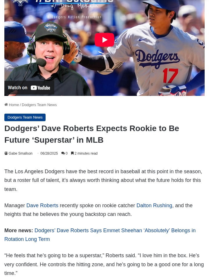 Is Dalton Rushing the Dodgers’ Next Star?
