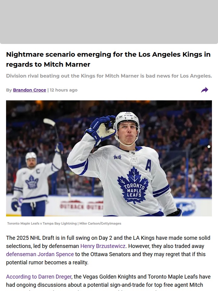 Marner to Vegas? Kings Fans on Edge