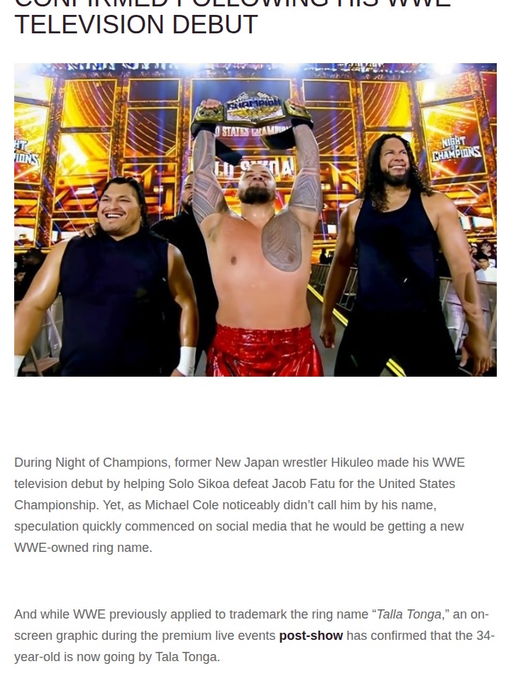 Tala Tonga Joins The Bloodline?!