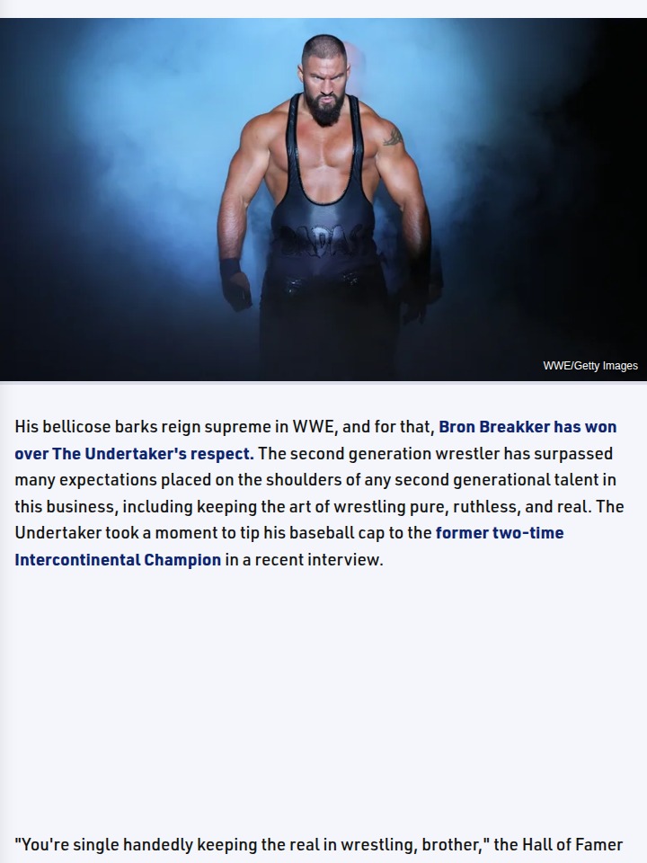 Undertaker Salutes Breakker’s Ruthless Edge