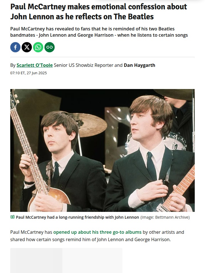 Paul’s Tearful Lennon Memories 😢