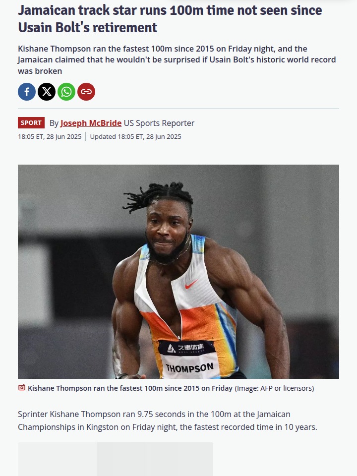 Thompson’s 9.75: Bolt’s Heir or Lyles’ Rival?