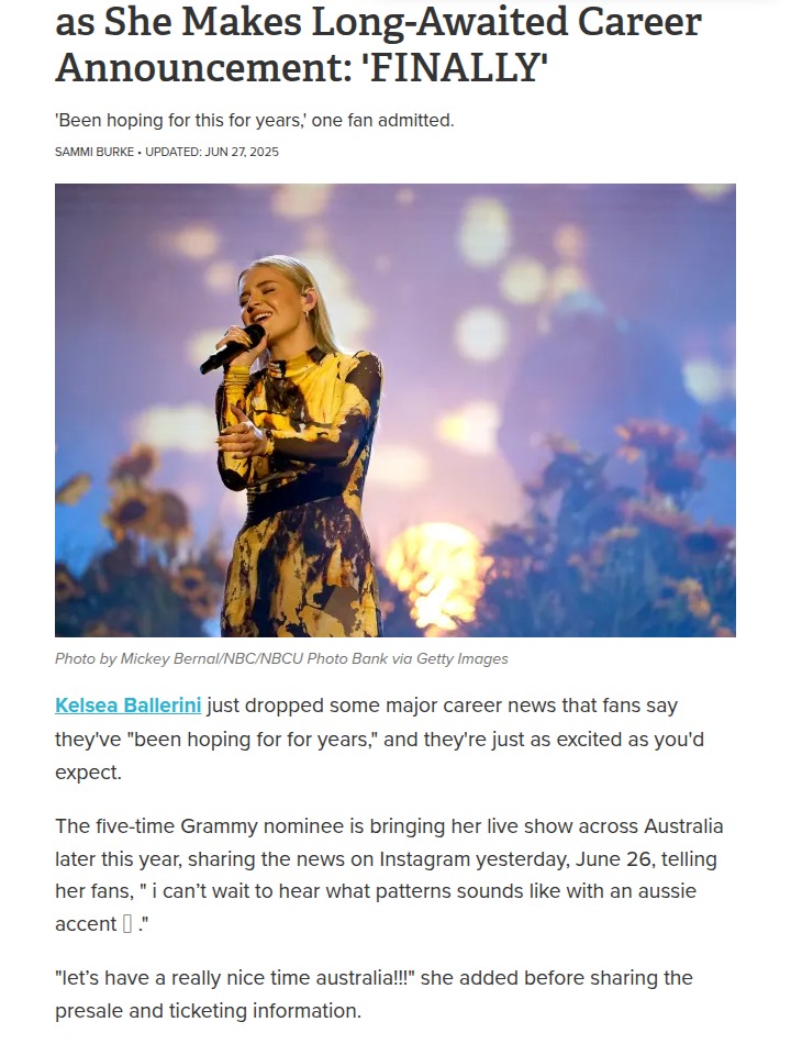 Kelsea's Aussie Tour Sparks Fandom Frenzy 🇦🇺