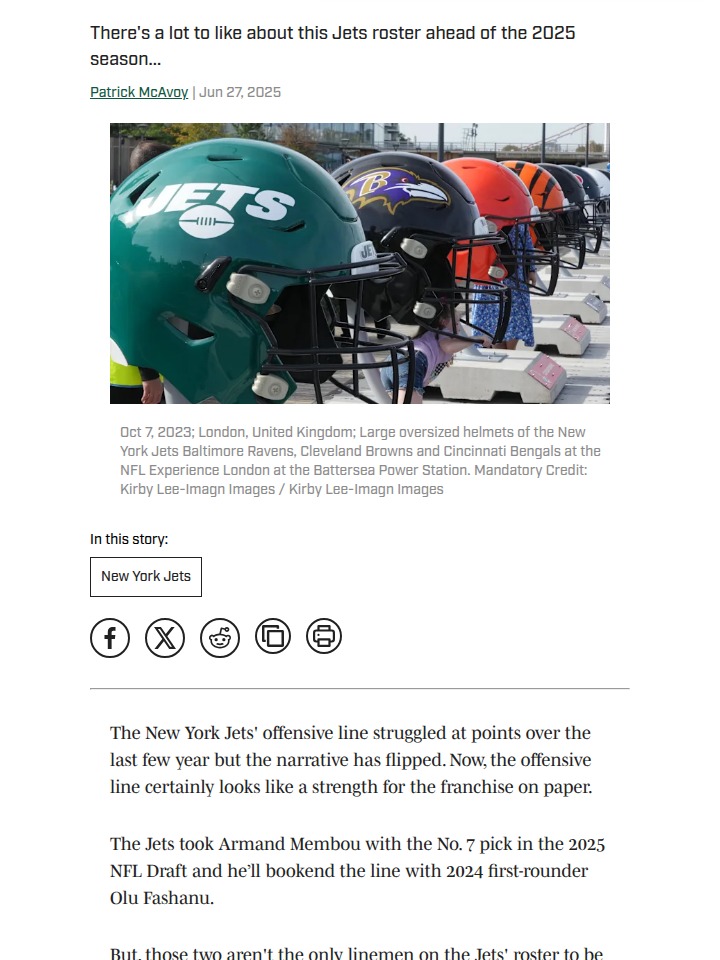 Tippmann Turning Heads in Jets O-Line Rebuild