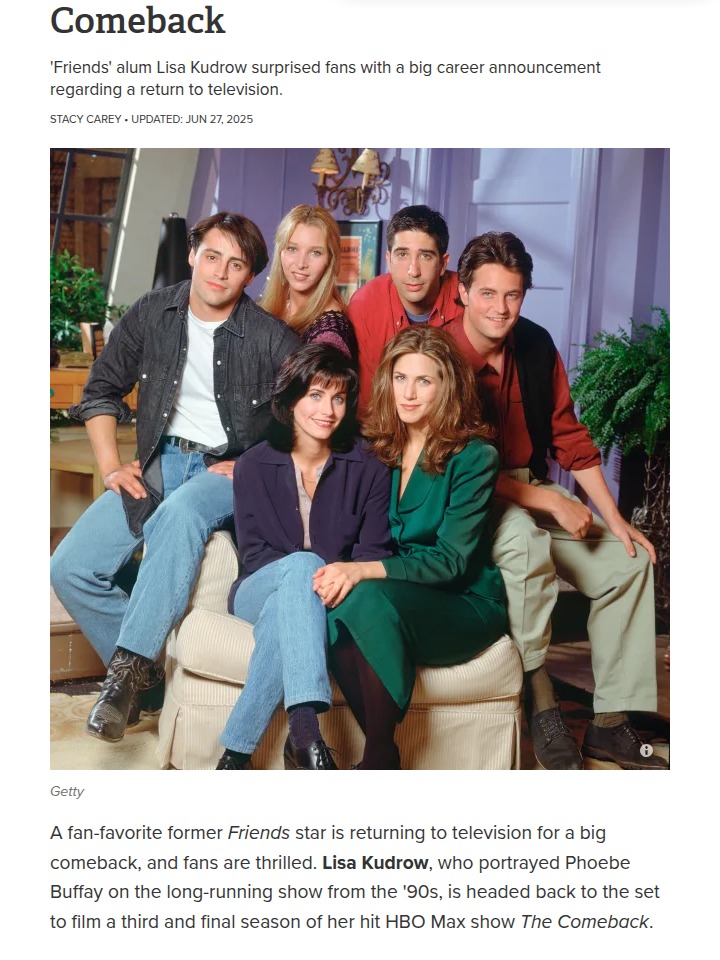 Lisa Kudrow’s Comeback Shocks Fans 😱