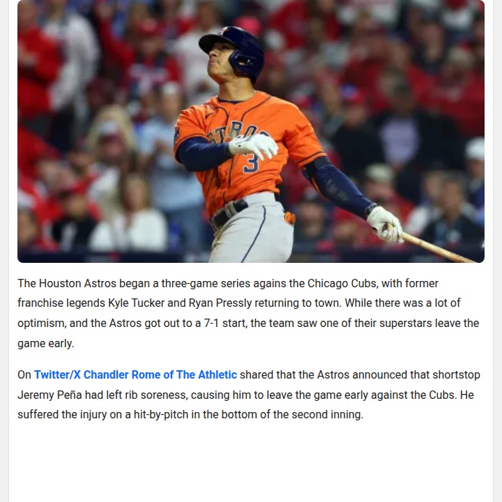 Peña’s Pain: Astros’ Hot Streak Hits a Snag