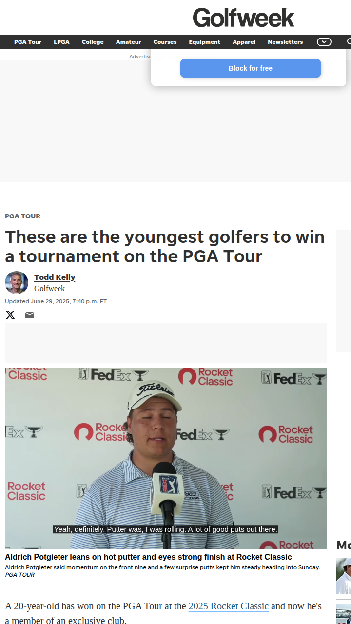 Potgieter Joins Elite Young Guns Club!
