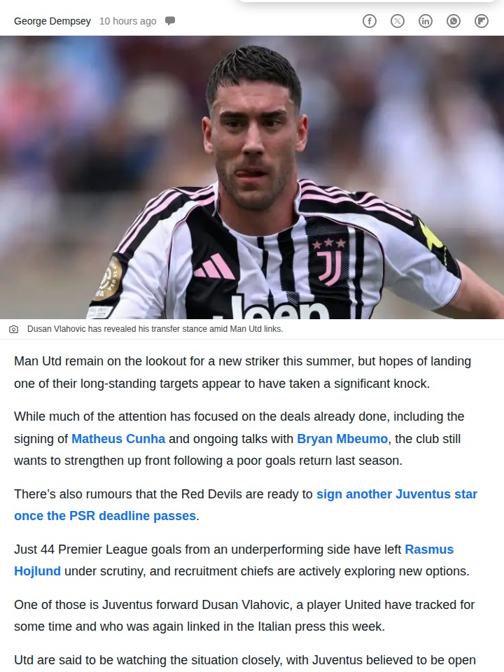 Vlahovic Snubs Red Devils Move—What’s Next?