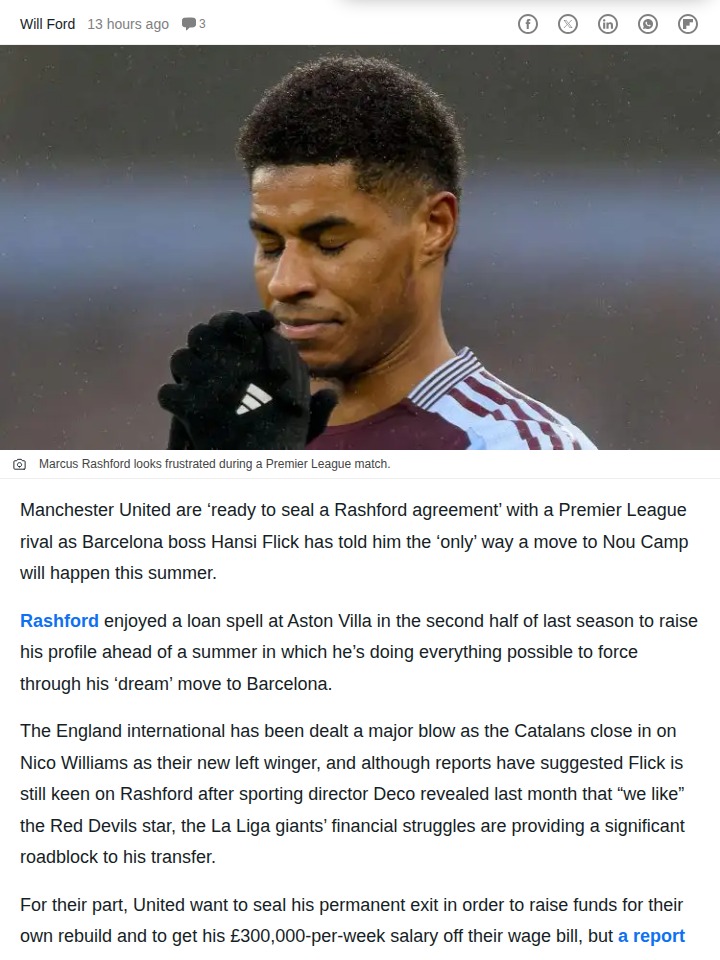 Rashford to Spurs or Barça? Latest Twist!