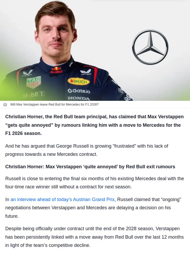 Max to Mercedes? Russell’s Contract Drama