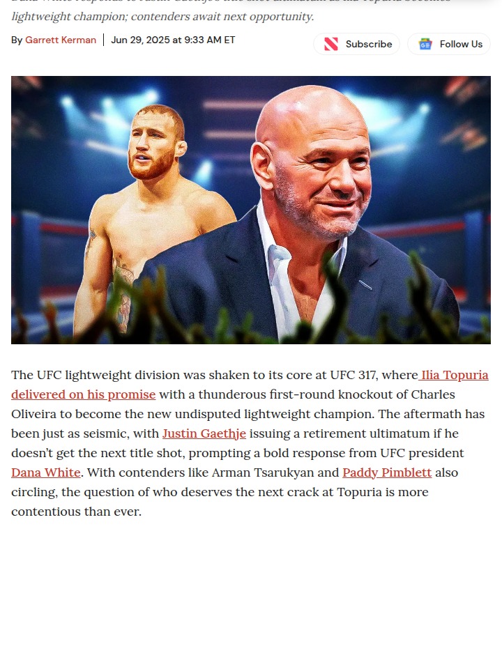 Gaethje’s Ultimatum: Will Dana Blink?