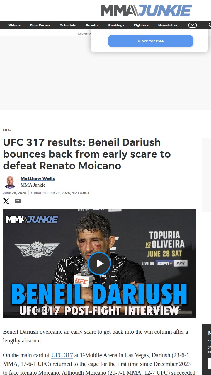 Dariush Survives Moicano Scare at UFC 317