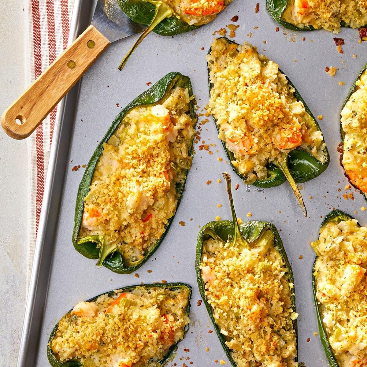 Shrimp-Stuffed Poblano Peppers: Creamy and Zesty!