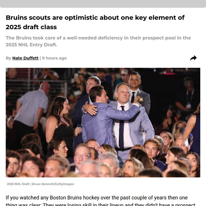 Bruins Finally Betting on High-End Skill?