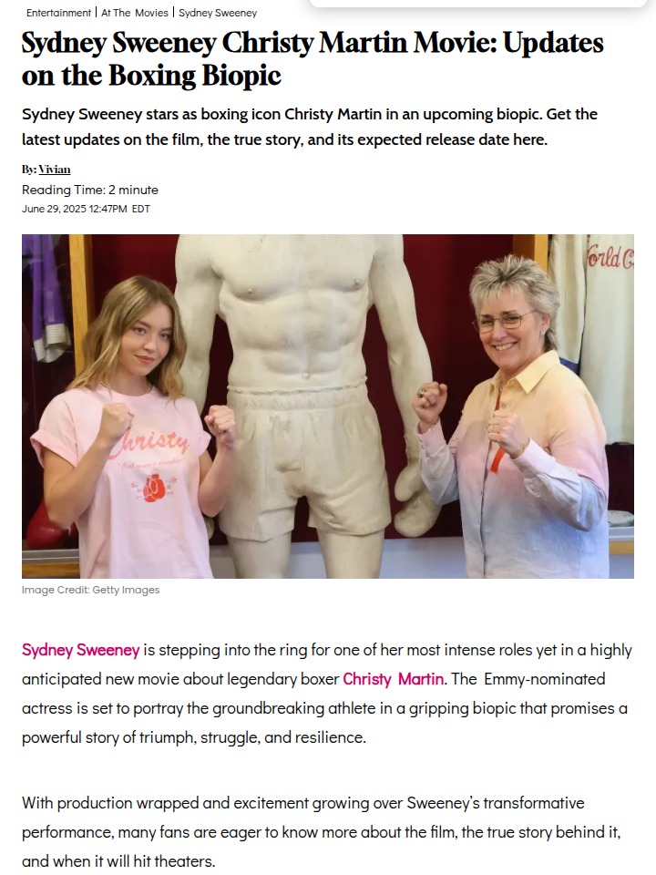Sydney Sweeney’s Boxing Glow-Up 🥊