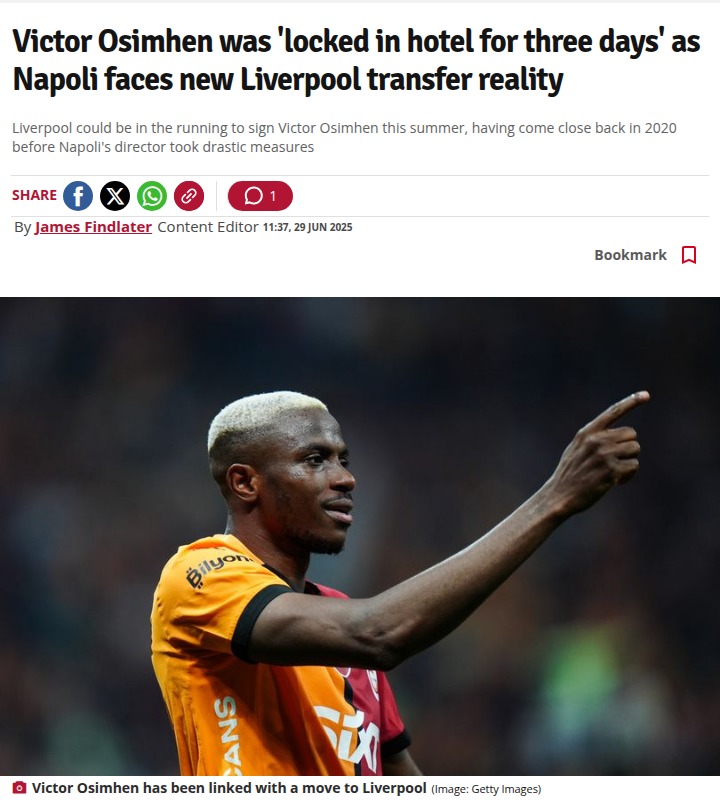 Osimhen Saga: Reds Ready for Napoli Payback?