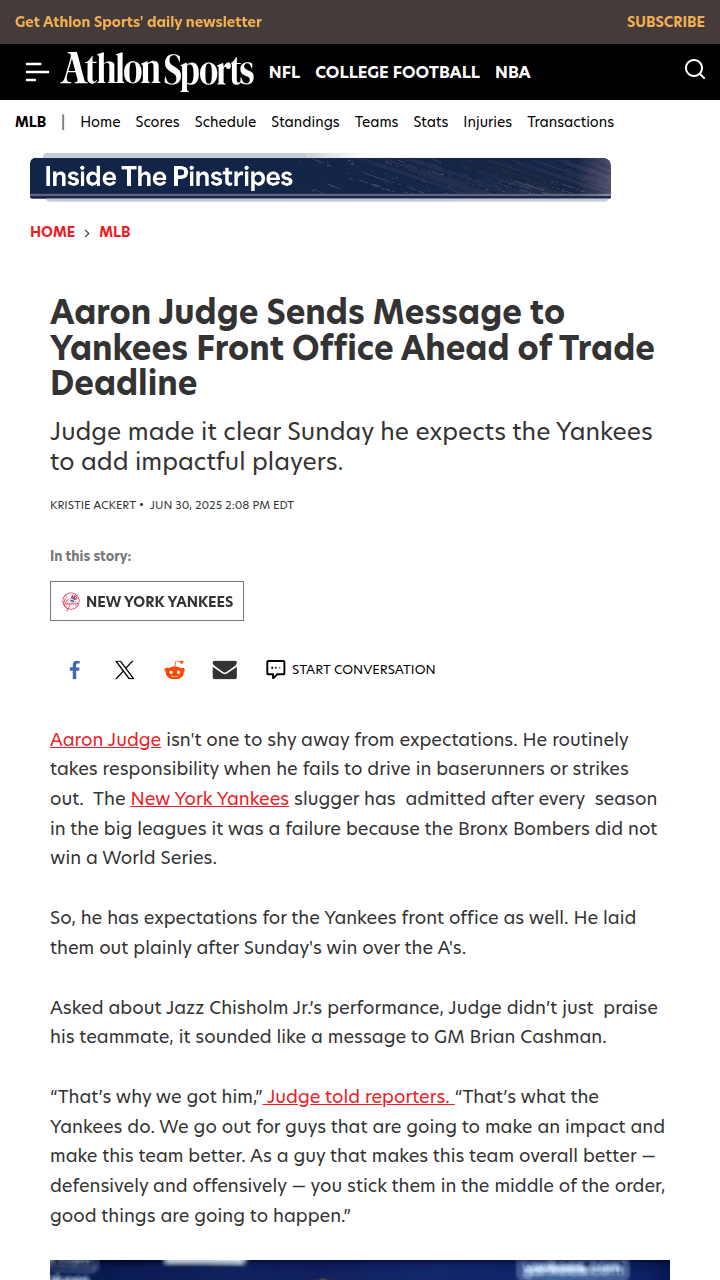Judge’s Subtle Nudge to Cashman: Make a Move!