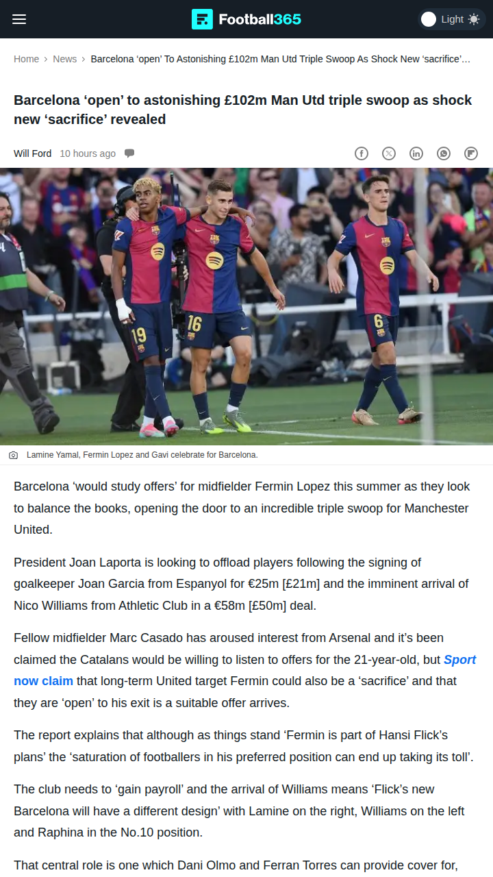 Barça’s Big Shake-Up: United’s Triple Target?