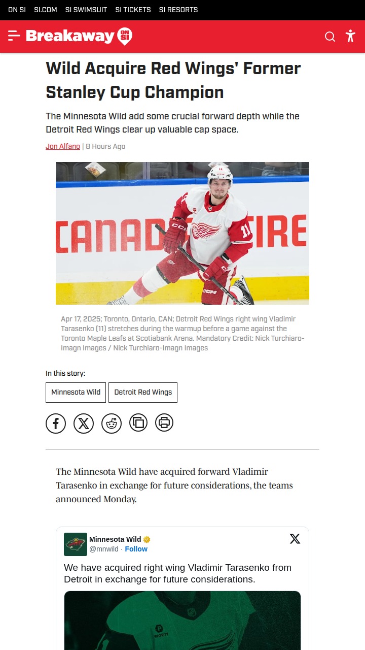 Wild Land Cup-Winning Tarasenko!