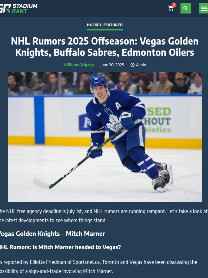 Could Marner Really Land in Sin City?
