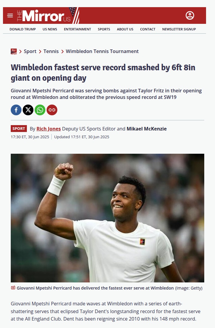 Mpetshi Perricard’s Serve Shocks Wimbledon
