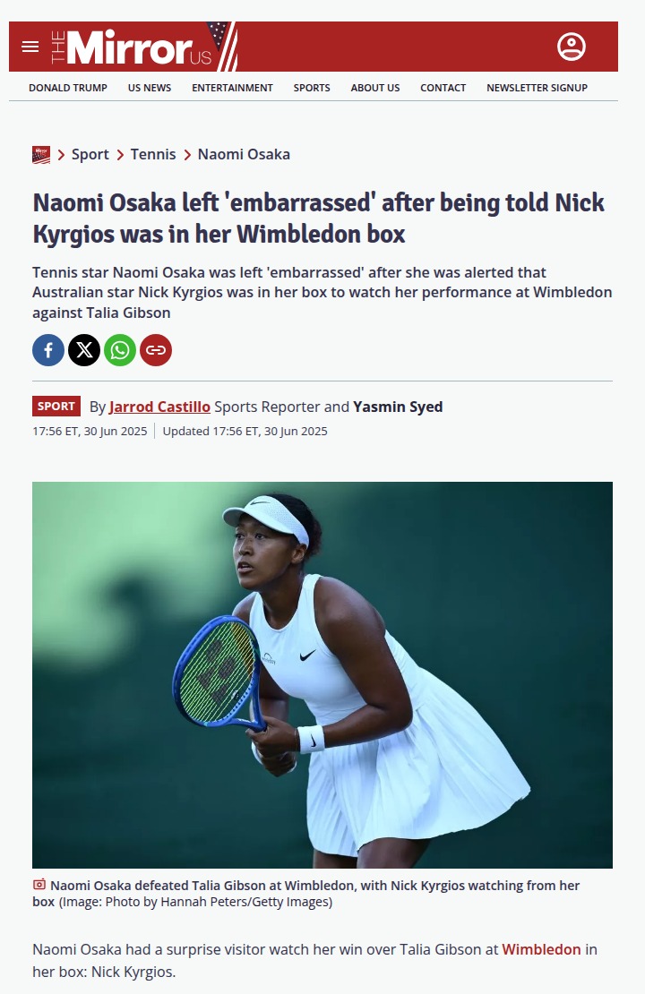 Osaka Surprised by Kyrgios in Her Box!