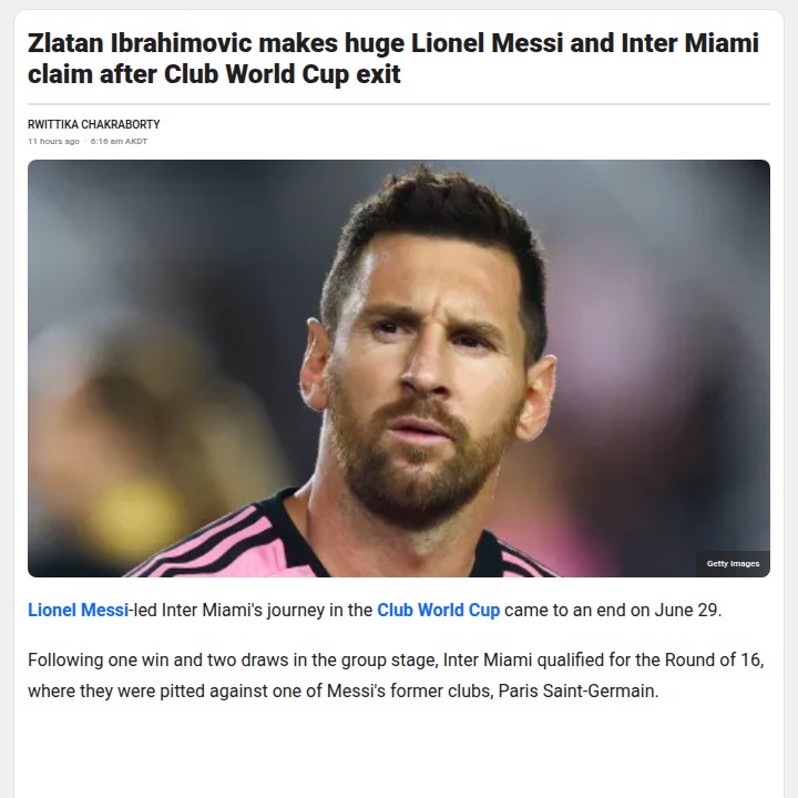 Zlatan Defends Messi After PSG Rout