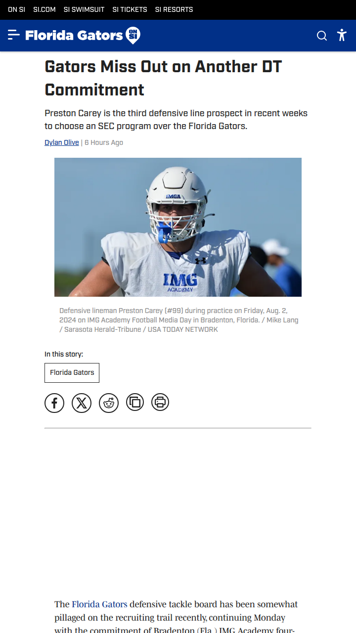 Gators Lose Another DT to Dawgs
