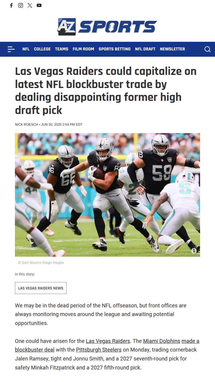 Should the Raiders Deal Mayer to Miami?